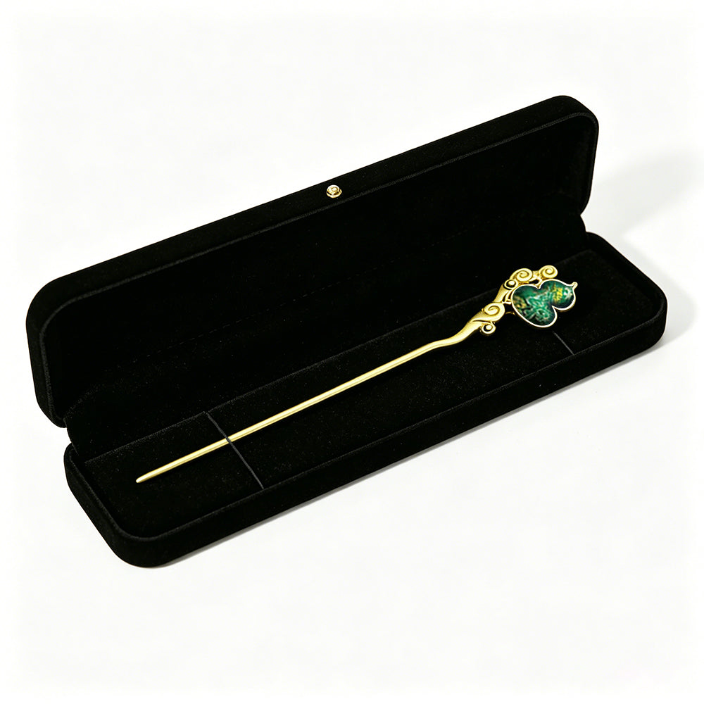 Green Badayun Pattern Song Brocade Hairpin · Sanma 三马绿色八达晕宋锦发簪