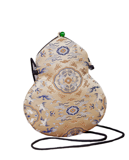 Crane & Deer Spring Song Brocade Gourd Crossbody Bag | 鹤鹿同春宋锦葫芦斜挎包