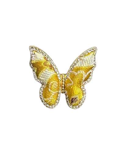 Sanma Golden Baoxiang Fortune-from-Eight-Directions Song Brocade Butterfly Ring | 三马金色宝相八方来财宋锦蝴蝶戒指