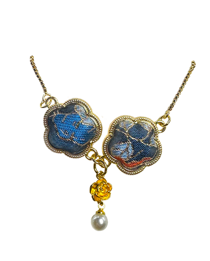 Qian Xiaoping Blue Immortal Grass Baoxiang Song Brocade Bracelet | 钱小萍蓝色仙草宝相宋锦手链