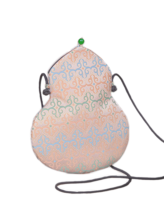 Scroll Grass Song Brocade Gourd Crossbody Bag | 卷草纹宋锦葫芦斜挎包