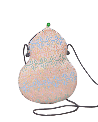 Scroll Grass Song Brocade Gourd Crossbody Bag | 卷草纹宋锦葫芦斜挎包