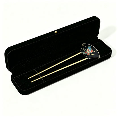 Plum, Orchid, Bamboo & Chrysanthemum Song Brocade Hairpin by Zhang Guoquan 张国权梅兰竹菊宋锦发簪