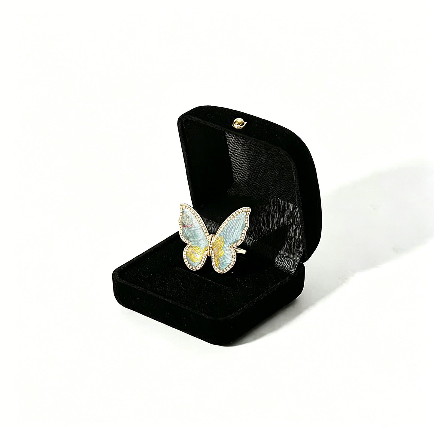 Qian Xiaoping Dragon-Horse Spirit Song Brocade Butterfly Ring | 钱小萍龙马精神纹宋锦蝴蝶戒指