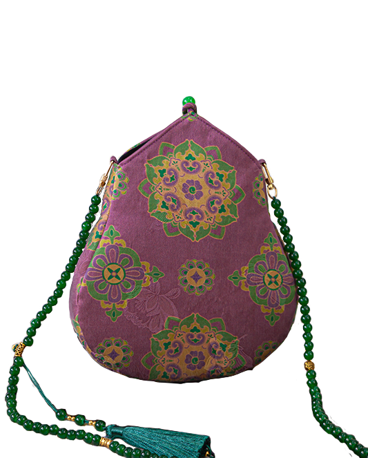 Bao Xiang Floral Xiangyunsha Gourd Crossbody Bag | 宝相花香云纱葫芦斜挎包
