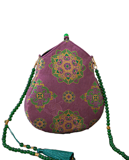 Bao Xiang Floral Xiangyunsha Gourd Crossbody Bag | 宝相花香云纱葫芦斜挎包