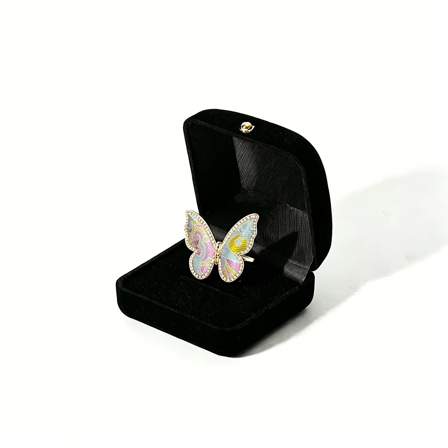 Qian Xiaoping Dragon-Horse Spirit Song Brocade Butterfly Ring | 钱小萍龙马精神纹宋锦蝴蝶戒指