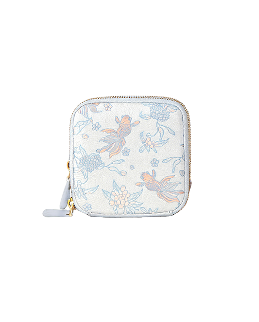 Mother-of-Pearl Craft Osmanthus & Small Goldfish Song Brocade Card Holder | 螺钿工艺桂花小金鱼宋锦卡包