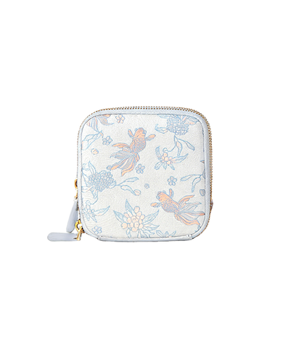 Mother-of-Pearl Craft Osmanthus & Small Goldfish Song Brocade Card Holder | 螺钿工艺桂花小金鱼宋锦卡包
