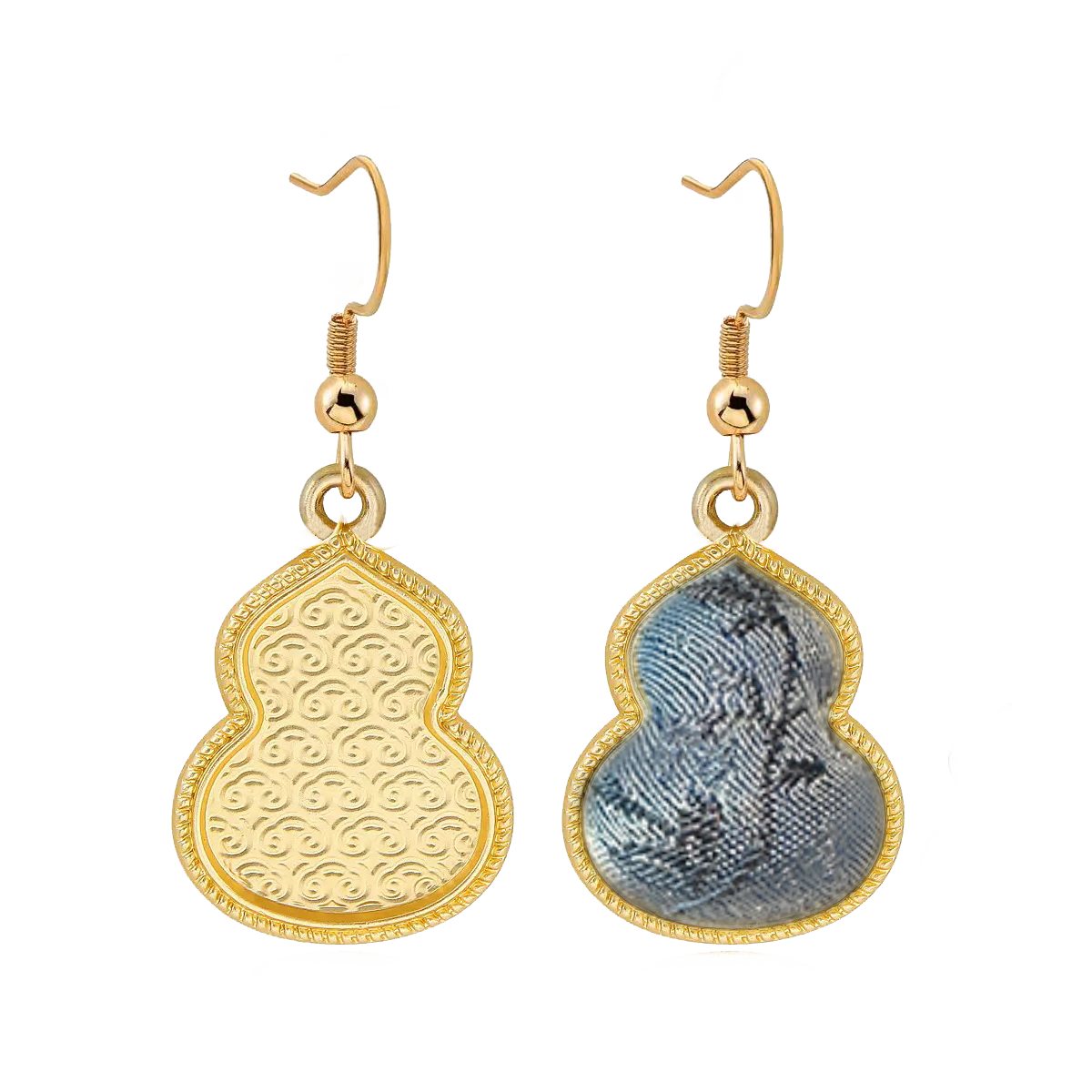 Zhang Guoquan Song Brocade Handmade Earrings | Blue Rose 张国权蓝蔷薇宋锦手工耳环