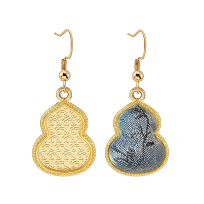 Zhang Guoquan Song Brocade Handmade Earrings | Blue Rose 张国权蓝蔷薇宋锦手工耳环