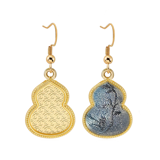 Zhang Guoquan Song Brocade Handmade Earrings | Blue Rose 张国权蓝蔷薇宋锦手工耳环