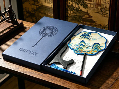 Thousands Miles of Rivers and Mountains Suzhou Embroidery Round Fan 千里江山苏绣团扇