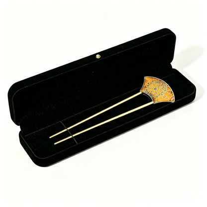 Ruyi, Gourd, Turtle Shell & Dragon Pattern Song Brocade Hairpin · Shangjiukai 上久楷如意葫芦龟背龙纹宋锦发簪