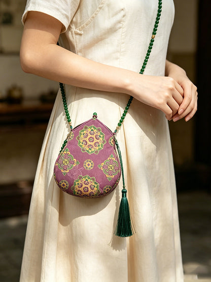 Bao Xiang Floral Xiangyunsha Gourd Crossbody Bag | 宝相花香云纱葫芦斜挎包