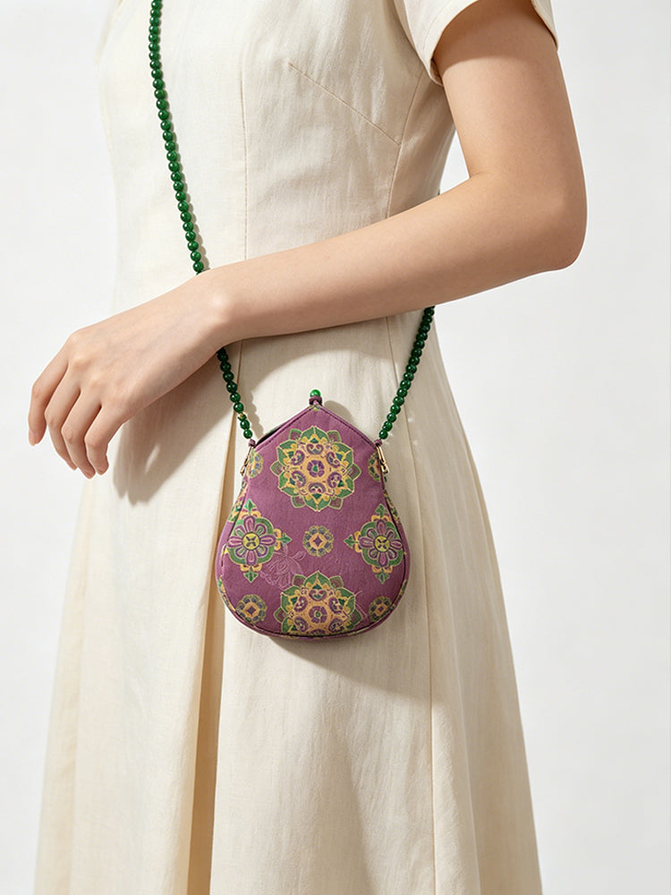 Bao Xiang Floral Xiangyunsha Gourd Crossbody Bag | 宝相花香云纱葫芦斜挎包