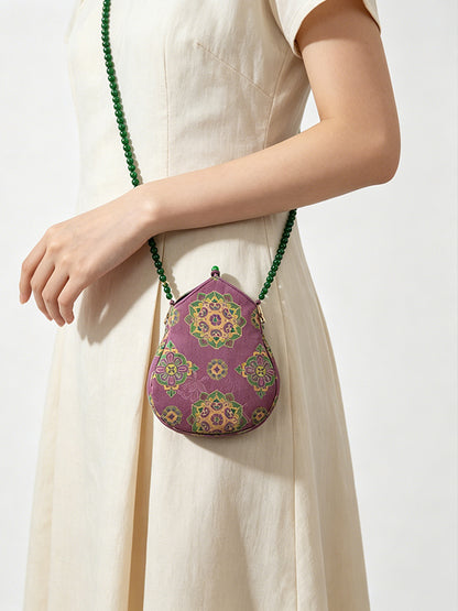 Bao Xiang Floral Xiangyunsha Gourd Crossbody Bag | 宝相花香云纱葫芦斜挎包