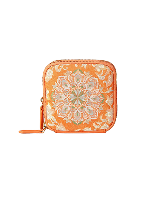 Colorful Lotus & Bao Xiang Floral Song Brocade Card Holder | 彩莲宝相花宋锦卡包