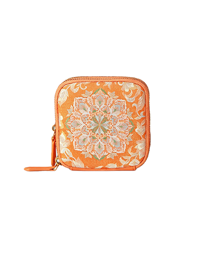 Colorful Lotus & Bao Xiang Floral Song Brocade Card Holder | 彩莲宝相花宋锦卡包