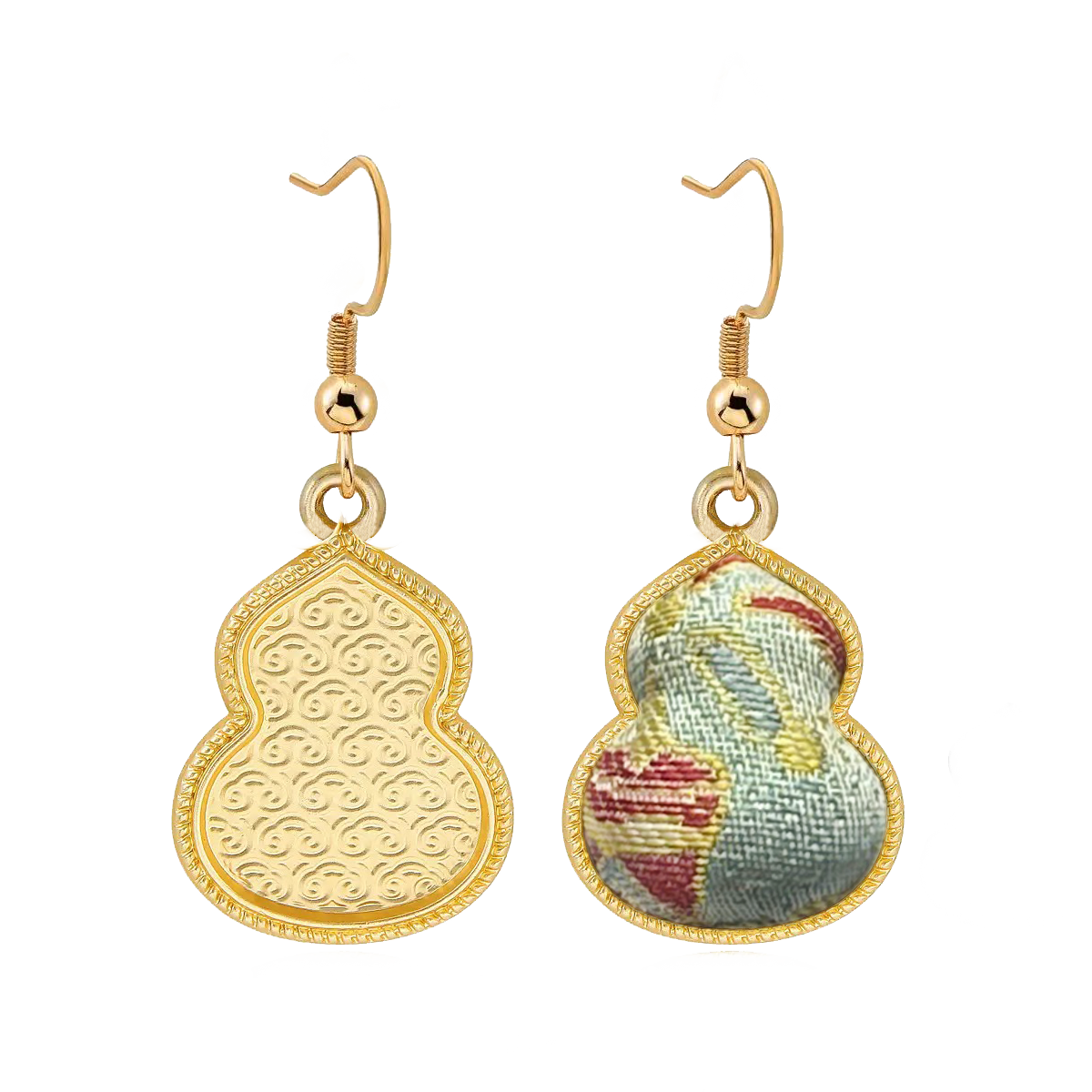Song Brocade Earrings | Yuqionglou, Auspicious Brocade Motif 玉琼楼锦瑞纹宋锦耳环