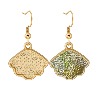 Qian Xiaoping Song Brocade Handmade Earrings | Jasmine & Green Plum 钱小萍茉莉青梅宋锦手工耳环