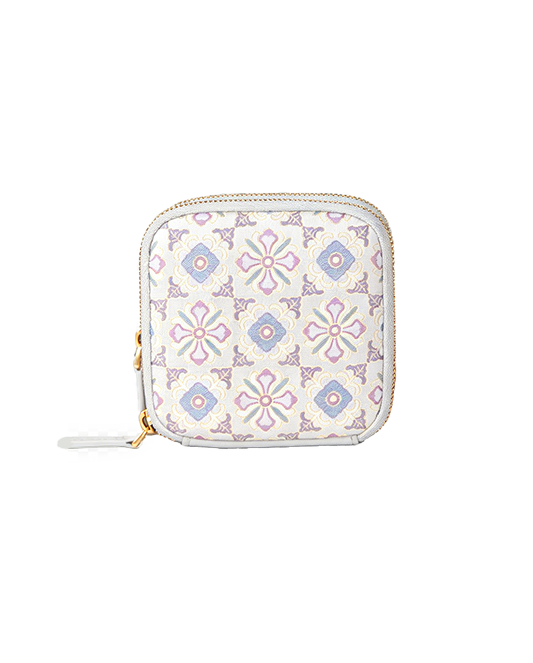 Multicolor Round Dragon Phoenix Lion Song Brocade Card Holder | 五彩团龙凤狮纹宋锦卡包