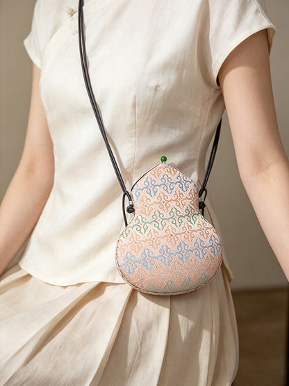 Scroll Grass Song Brocade Gourd Crossbody Bag | 卷草纹宋锦葫芦斜挎包