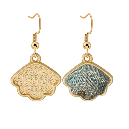 Qian Xiaoping Song Brocade Handmade Earrings | Blossom & Running Deer 钱小萍宝花奔鹿宋锦手工耳环