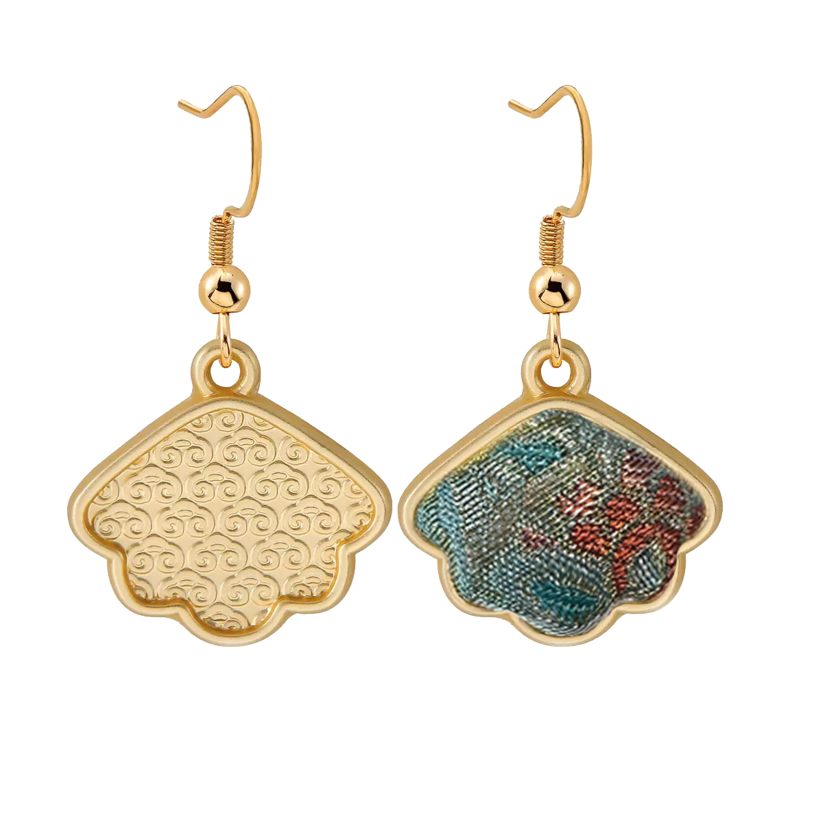 Sanma Song Brocade Handmade Earrings | Phoenix & Treasure Flower 三马凤凰宝相花宋锦手工耳环