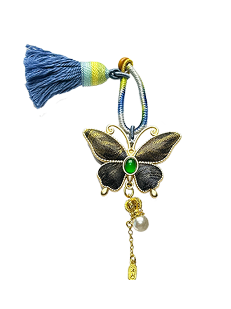 Tea Aroma & Moonlight over Lotus Pond Song Brocade Bag Charm 茶香荷塘月色宋锦包挂
