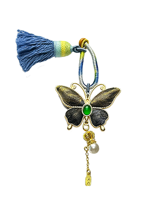 Tea Aroma & Moonlight over Lotus Pond Song Brocade Bag Charm 茶香荷塘月色宋锦包挂