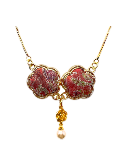 Shangjiukai Red Badayun Song Brocade Bracelet | 上久楷红八达晕宋锦手链