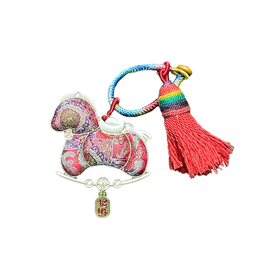 Shangjiukai Red "Bada Yun" Song Brocade Bag Charm 上久楷红八达晕宋锦包挂
