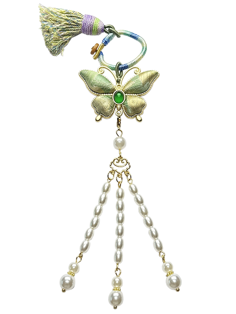 Jade & Celadon Song Brocade Bag Charm 玉落青瓷宋锦包挂
