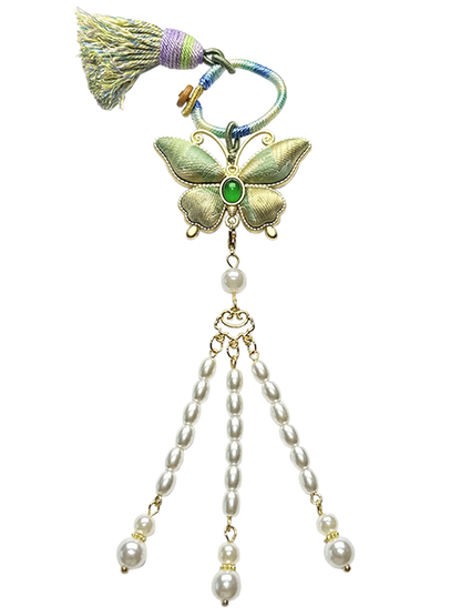 Jade & Celadon Song Brocade Bag Charm 玉落青瓷宋锦包挂