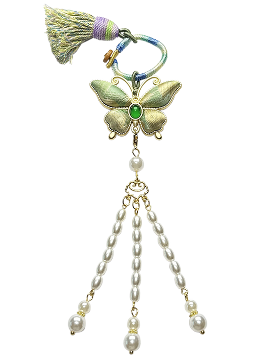 Jade & Celadon Song Brocade Bag Charm 玉落青瓷宋锦包挂