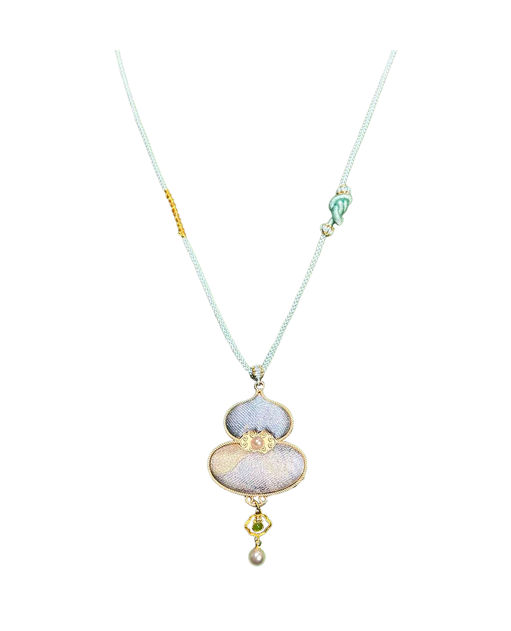 Fragrant Blossoms Song Brocade Necklace by Zhang Guoquan 张国权郁满天香宋锦项链