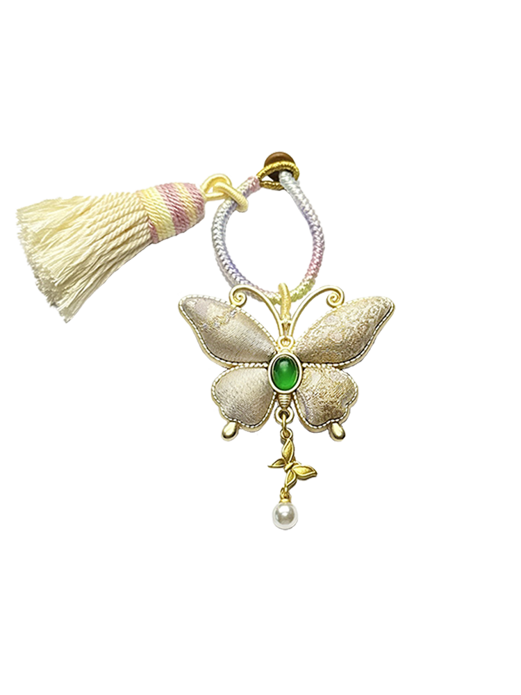 Shangjiukai "Colorful Butterflies" Song Brocade Bag Charm 上久楷瑞彩蝶舞宋锦包挂