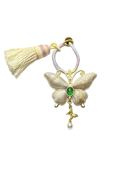 Shangjiukai "Colorful Butterflies" Song Brocade Bag Charm 上久楷瑞彩蝶舞宋锦包挂
