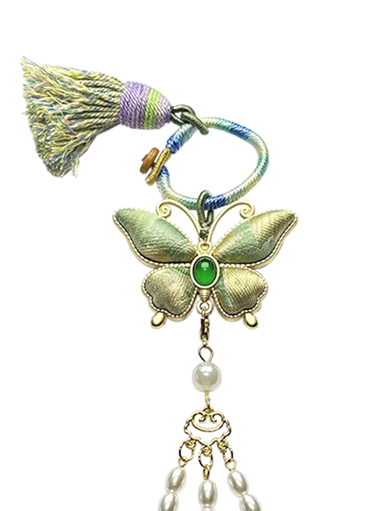 Jade & Celadon Song Brocade Bag Charm 玉落青瓷宋锦包挂