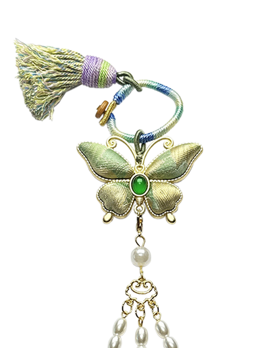 Jade & Celadon Song Brocade Bag Charm 玉落青瓷宋锦包挂