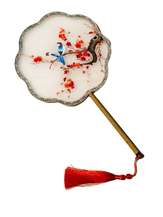 喜上枝头苏绣团扇