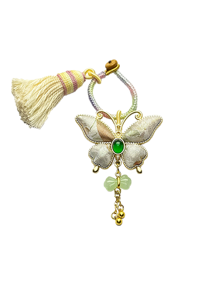 Li Dexi "Floral & Butterfly" Song Brocade Bag Charm  李德喜锦绣花蝶宋锦包挂