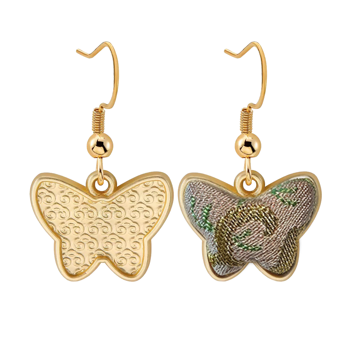 Song Brocade Handmade Earrings・Dunhuang Flying Apsara Rabbit 敦煌飞天兔宋锦手工耳环