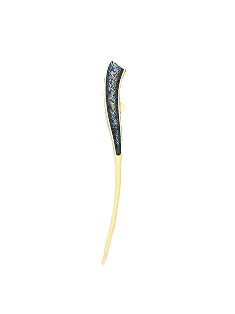 Navy Badayun with Mother-of-Pearl Inlay Song Brocade Hairpin · Shangjiukai 上久楷螺钿藏蓝八达晕宋锦发簪