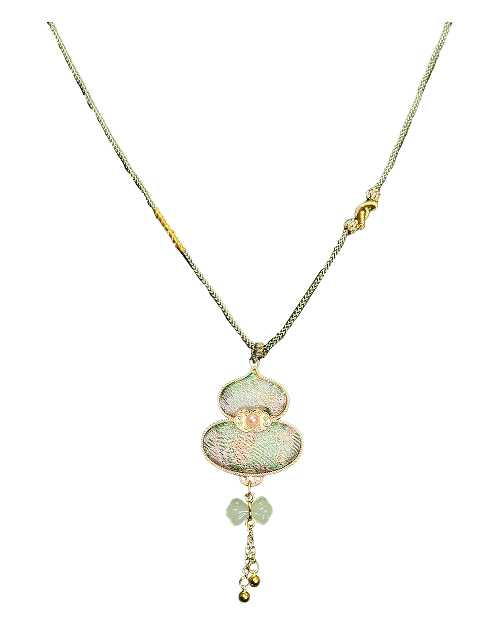 Moon & Spring Rabbit Song Brocade Necklace 周家明月兔衔春宋锦项链
