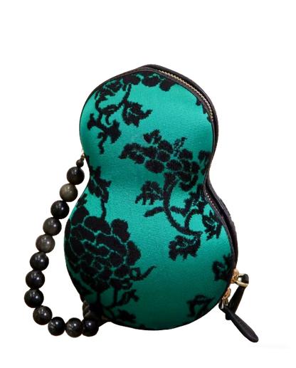Interlocking Peony Zhang Velvet Gourd Bag 缠枝牡丹漳绒葫芦包
