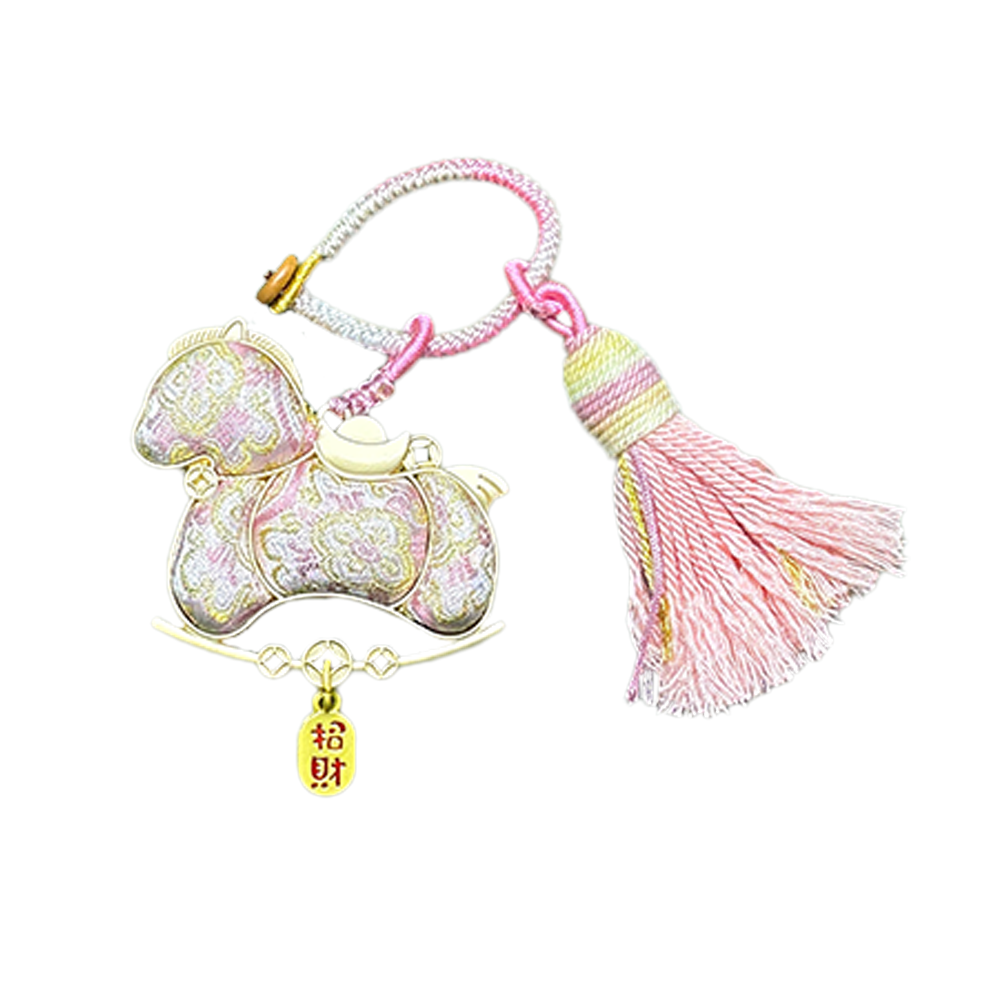 Shangjiukai Pink "Dingsheng Pattern" Song Brocade Bag Charm 上久楷粉色定胜纹宋锦包挂