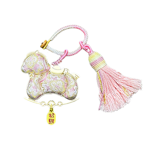 Shangjiukai Pink "Dingsheng Pattern" Song Brocade Bag Charm 上久楷粉色定胜纹宋锦包挂