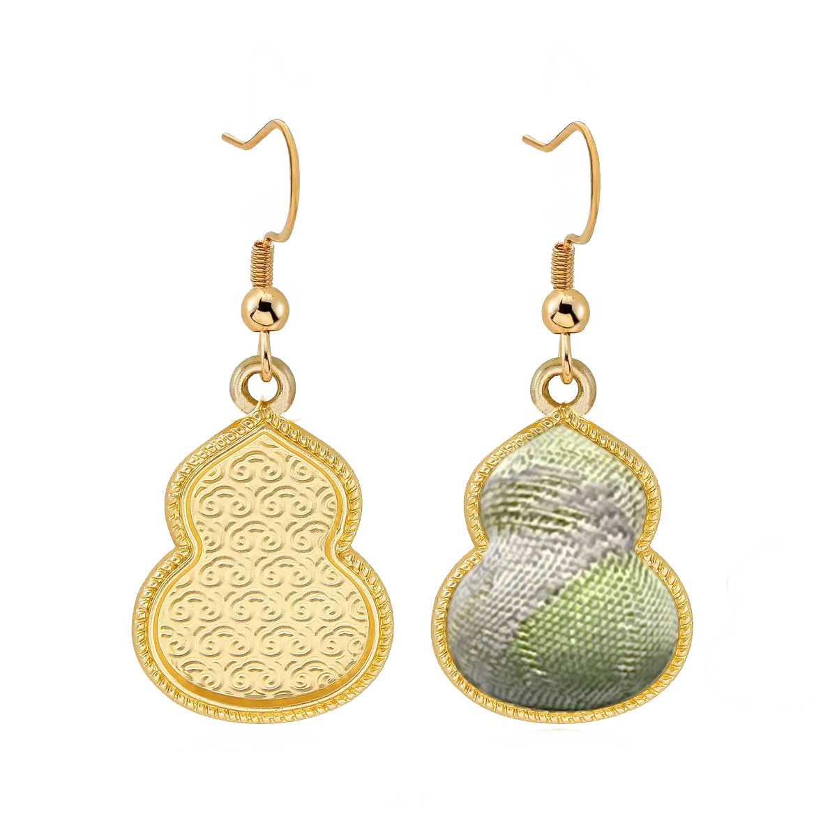 Song Brocade Earrings | Tea Scent & Moonlit Lotus Pond 茶香荷塘月色宋锦耳环